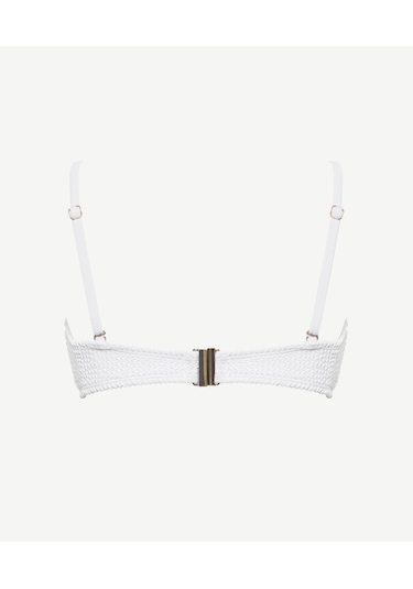 Yargıcı Yaka Detaylı Bikini Üst 25ykbw1019b 002 Beyaz