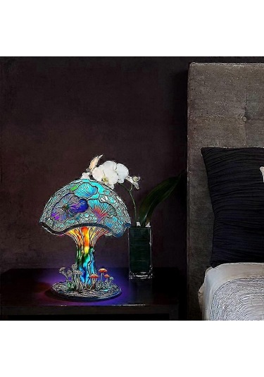 Mantar Şekilli Oturma Odası İçin Dekoratif Vitray Lamba Renk 5 Diğer