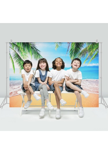 Youtek "profesyonel Fotoğraf Çekimi İçin 2.1x1.5m Polester Deniz Manzaralı Fon Perdesi" Beyaz