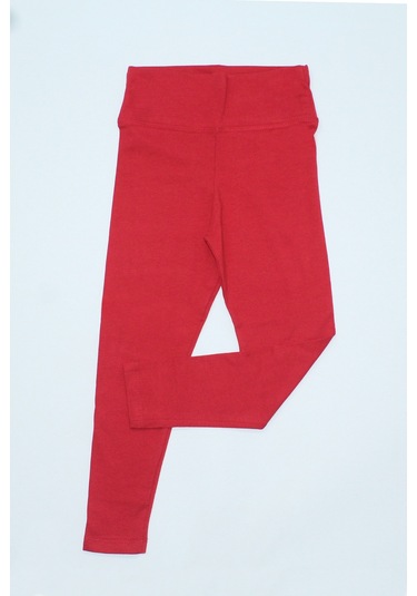 Kız Çocuk Düz Tayt Yüksek Bel C28 Kırmızı