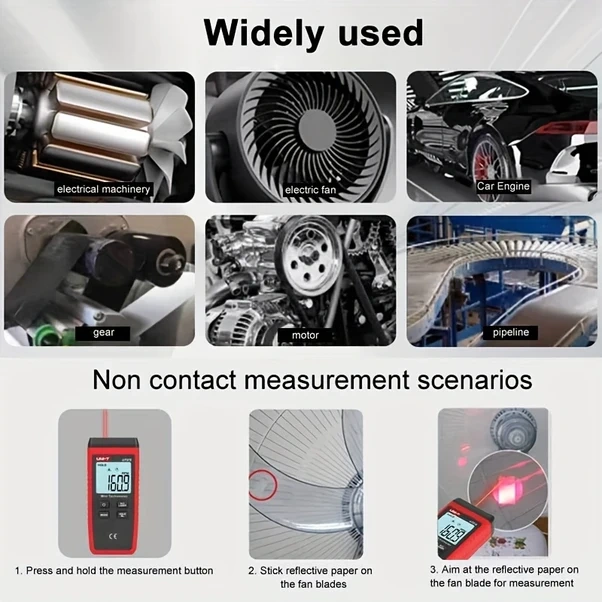 Elmpaly Unı-t Ut373 Mini Dijital Lazerli Dönüş Ölçer Temassız Rpm Metre 10-99999