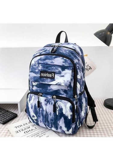 Luckydog Moda Mavi Büyük Serin Kadın Okul Sırt Çantası, Kız Kolej Kullanışlı Bayan Dizüstü Çantası Mavi