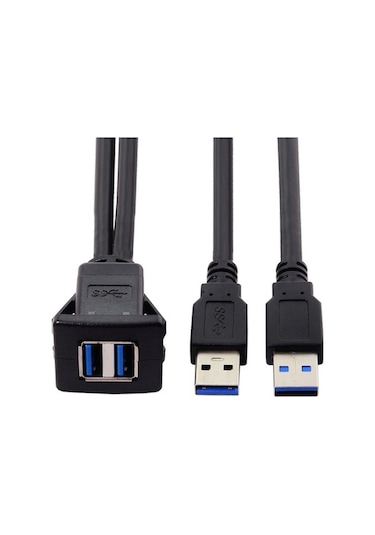 Ebitda Usb 3.0 Çift Uzatma Aux Kablosu 1m Cbtx Su Geçirmez Araba Kullanımı