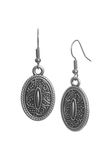 Labalaba Kadın Antik Gümüş Kaplama Oval Formlu Sallantılı Model Minimalist Küpe Gümüş