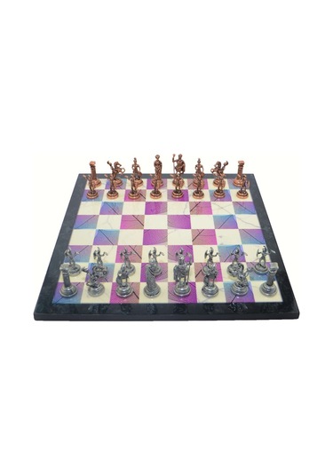 Gifthome Metal Satranç Takımı-seti orta Roma Figürlü Antik Taş v