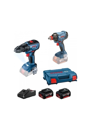 Bosch Akülü Somun Sıkma GDX 180-LI + Akülü Vidalama GSR 18 V-50 2 x 5.0 AH Akü - 0615990N3F