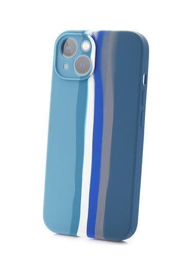 İphone 12 Uyumlu Kılıf Gökkuşağı Rainbow Lansman Silikon-leke Tutmayan Yüzey-tam Koruma Sağlar Mavi