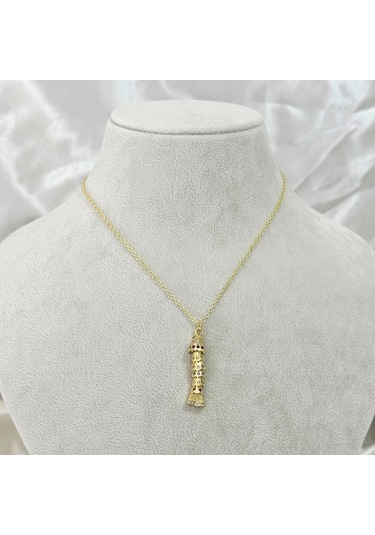 Renkli Taşlı Hareketli Balık Kolye Gold Gold