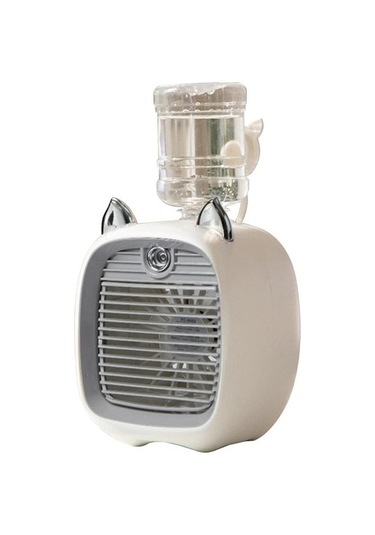 Sulu Klima Fanı, Mini Fan, Usb Fan, Masaüstü Turbo Sprey Nemlendirme Soğutucu Gri Ve Beyaz Heı3vt Var Ayaklı 5 Adetten Az