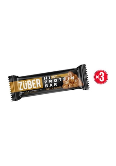 Züber Yüksek Protein Bar Fıstık Ezmeli 45g X 3 Adet