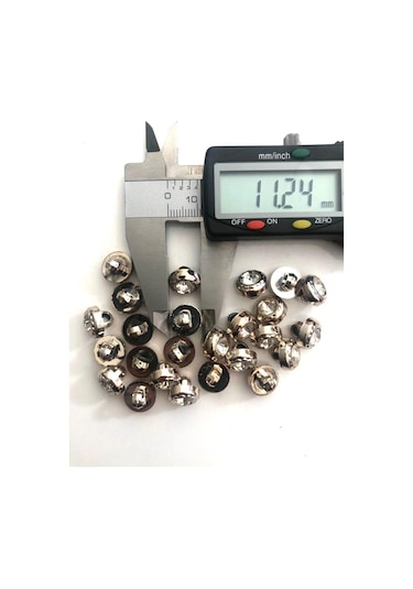 Metalize Ayaklı Gold Taşlı Düğme 12mm 20adet