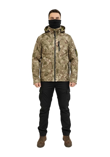 Mysia Outdoor Tsk Piyade Kamuflaj Soft Shell Mont Çift Kat Polarlı Çok Renkli