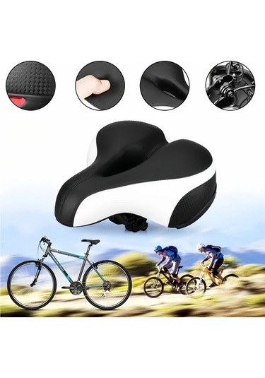 Motion003 Siyah Ve Beyaz Darbe Emici Model Siyah Beyaz Sok Emici Bisiklet Koltuğu Genis Yumusak Kalinlastirilmis Oturma Yastigi Dagin Bisikletleri Icin Rahat Ekipman Altın