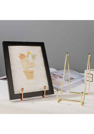 Teltree Dayanıklı Metal Kitaplık Ve Dekoratif Sergi Rafı - Altın Renk, Büyük Boy Altın