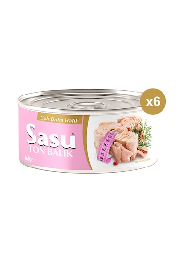 Sasu Light Suda Ton Balığı Bütün Dilim 6 x 160 G