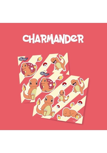 Mini Things Art Charmander Sticker Pokemon 11 Parça Set - 1 Adet -