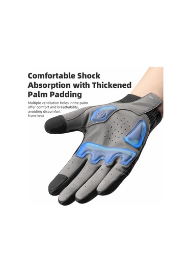 Rockbros S338 Erkek Bisiklet Eldiveni Yol Bisikleti Dokunmatik Ekran Tam Parmak Örme Eldivenler - M