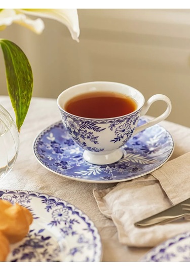 Roomi Seramik Çay Takımı 190 Ml Vintage, Kupa Ve Tabağı Seti 196192564 Beyaz