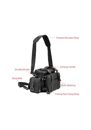 F88 Olta Takımı Çanta Olta Takımı Saklama Çantası Organizatör,siyah