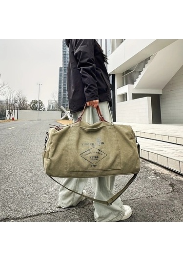 Sandwich Motion003 Beyaz Hafif Vintage Tote Çantası Büyük Kapasiteli Spor Seyahat Çantası Beyaz/ Beyaz