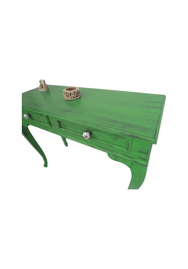 Masifart Latus 100 Cm Yeşil Eskitme Dresuar Çekmeceli Patine Boya Yeşil