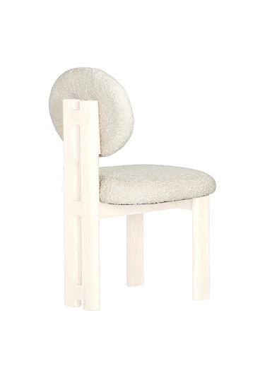 Coco İskandinav Teddy Natural Ahşap Bohem Sandalye Beyaz - Beyaz