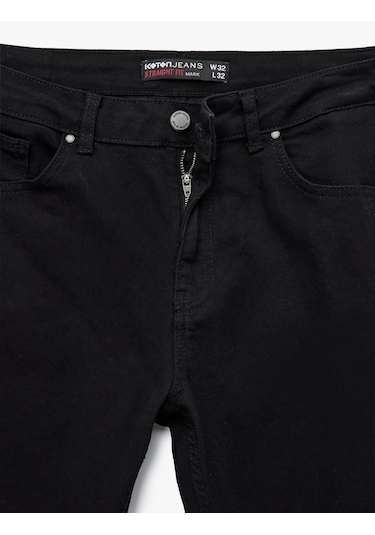 Koton Normal Bel Straight Fit Jean Pantolon - Mark Jean Siyah 6wam40024nd Siyah