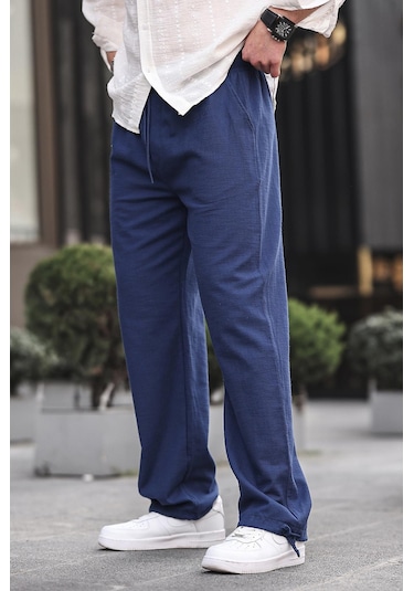 Madmext Paça Detaylı Rahat Kesim Erkek Lacivert Pantolon 6532-lacivert Lacivert