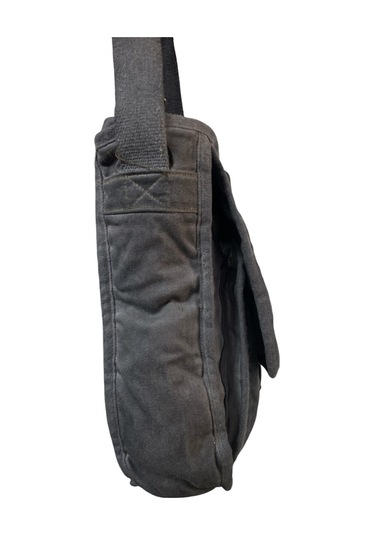 Vintage Salaş Kaliteli Unisex Taşlanmış Kumaş Okul Gezi Postacı Çantası 27x33cm GRİ