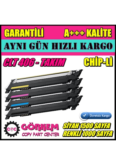 Samsung C460 / C460Fw Toner Uyumlu Takım / Clt-K406S