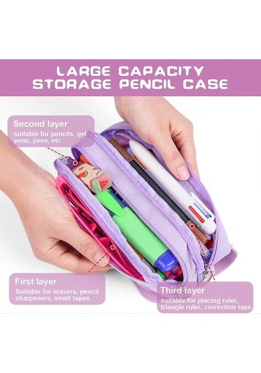 Saplı Su Geçirmez Okul Kalem Kutusu, Büyük Kalem Kutusu, Dekompresyon Oyuncaklı Okul Kalem Çantası, Üniversite Ofis Öğrencileri Ve Kız Çocukları İçin Th