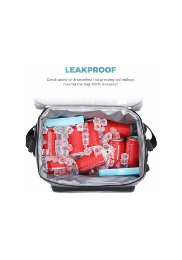 15l 24 Koni Yalıtımlı Öğle Yemeği Çantası, Soğutucu Çanta Öğle Yemeği/iş/okul/piknik İçin Soğutucu Çanta Yemek Çantası Gri Çok Renkli