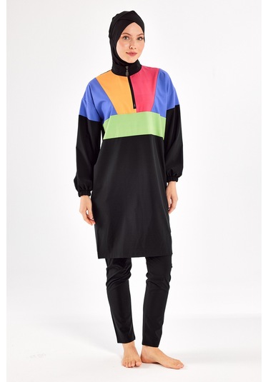 Spor Likra Tam Kapalı Tesettür Mayo 1226 Siyah09 Siyah09