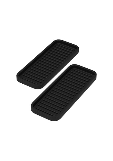 Xurunkeji Parça Mutfak Silikon Lavabo Tutucu Sabunluk Tezgah Tepsisi Banyo Duş Şampuan Şişesi Saklama Tepsisi Süzgeç Pedi Siyah