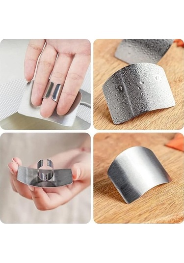 2024 Yeni Paslanmaz Çelik Parmak Koruyucu, Mutfak Kesme Doğrama Aleti, 2 Adet Diğer