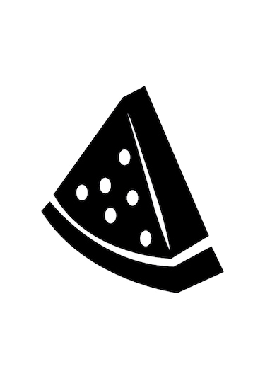 Karpuz Dilimi Folyo Sticker 200cm Uzunluk Siyah