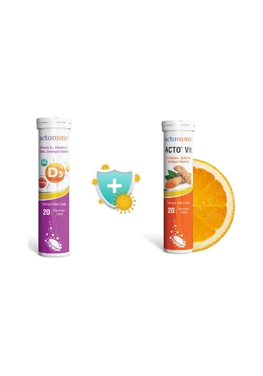 Actomins Acto Vit 20 Efervesan Tablet + Vitamin D3 20 Efervesan Tablet