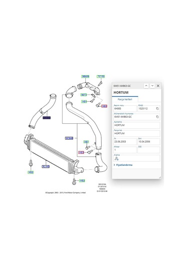Intercol Hortumu Focus C.max 1.6 Tdcı 04 Ibr 19925 - 6m51 6k863 Gc