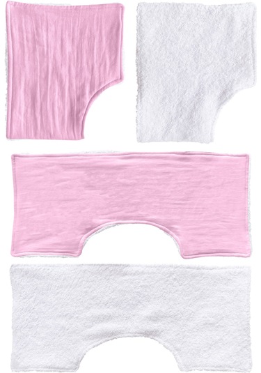 Müslin-havlu 2'li Çift Yönlü Omuz Bezi Gaz Çıkarma Bezi P-beyaz Pembe - Krem