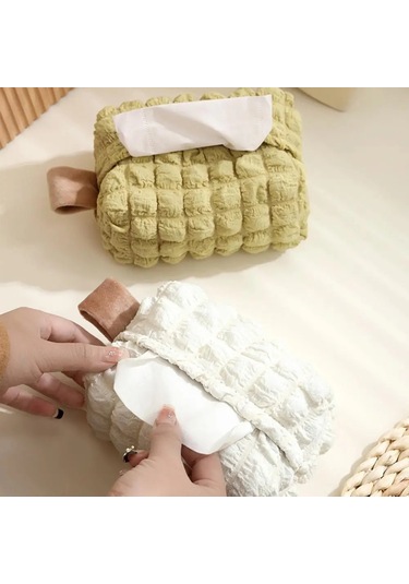 Beyaz Doku Tutucu Süper Yumuşak Kafes Desen Doku Kutusu Dekoratif Kumaş Güzel Yemek Masası Peçetelik Ev Gereçleri