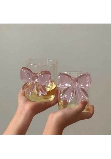 Saydam Prenses Pembe Fiyonk Cam Barağı - Yay Şık Tasarım Saydam Saydam
