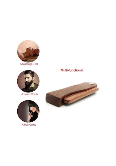 Vkemall Taşınabilir Ahşap Katlanır Saç Ve Sakal Tarak - Fh-241, Masaj Ve Bakım İçin Pratik Çözüm