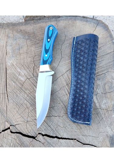Av Bıçağı Bushcraft Avcı Bıçağı El Yapımı Doğa Bıçağı Hgswr50 Mavi