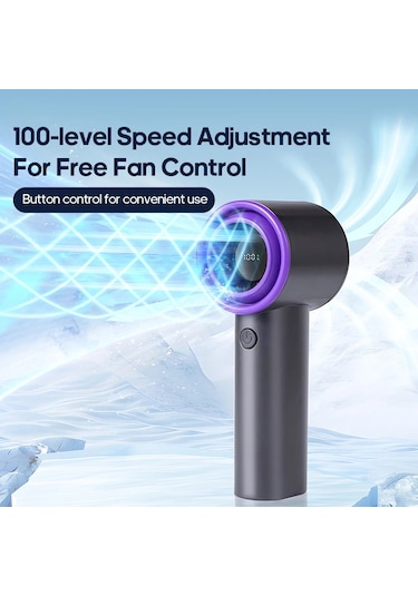 Kinscoter Açık Mini El Turbo Fan 3000 Mah Usb Şarj Edilebilir 100 Dişli Grey Diğer