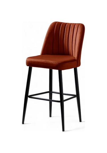 Ada Bar Sandalye - Babyface Kiremit - Metal Siyah Ayak Kiremit