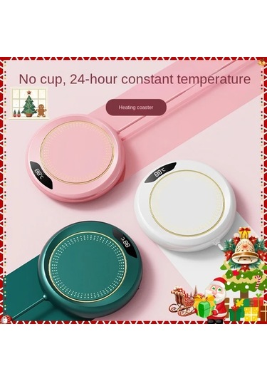 Willowhaven Beyaz Dairesel Usb Kahve Isıtıcı: 3 Ayar, 24 Saat Isıtma, Seyahat Tipi