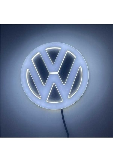 Maoyaya Bosphorusboutique Geeksen 4d Led Işıklı Araba Amblemi Vw Volkswagen Beyaz 11cm 4d Logo Işığı Zt