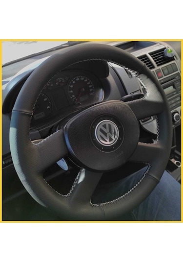 Volkswagen Polo Mk3 2004-2007 Uyumlu Araca Özel Deri Direksiyon Kılıfı