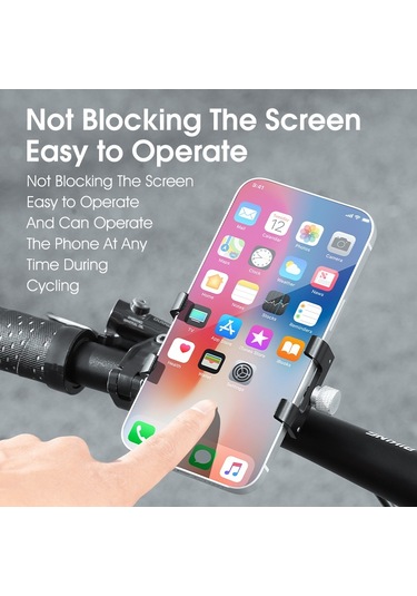 West Bıkıng Yp0715068 Bisiklet Gidon Telefon Tutucu Alüminyum Alaşımlı Bisiklet Telefon Braketi - Geometri