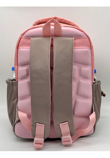 İlk Okul Çantası 3'lü Seti Unisex Çocuk İlkokul Çantası Bvt-8010 Pudra-vizon Pudra-taba